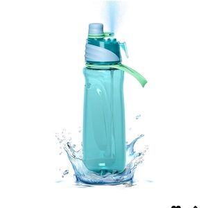 Aqua Blue Water Bottle with Straw